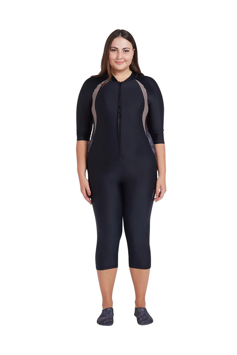 COEGA  Ladies Ladies Slim-kini 3/4 - Nero Silver Tropical